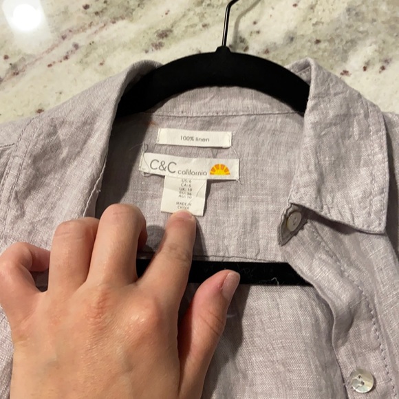 SOLD NWT C&C California Linen Dress with Tie Size 6 - Picture 2 of 5